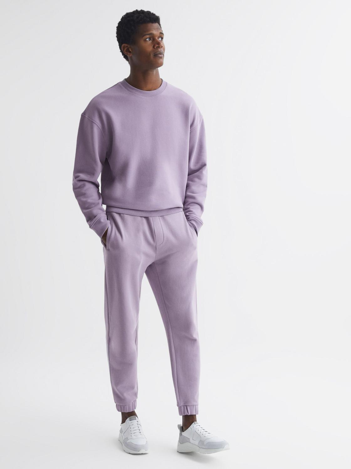 Reiss Trousers | Ali Garment Dye Joggers Lilac - Men
