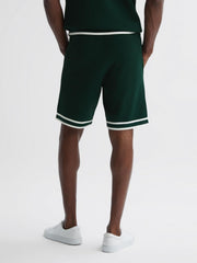 Reiss Trousers | Andre Reiss | Ché Knitted Drawstring Shorts Dark Green - Men