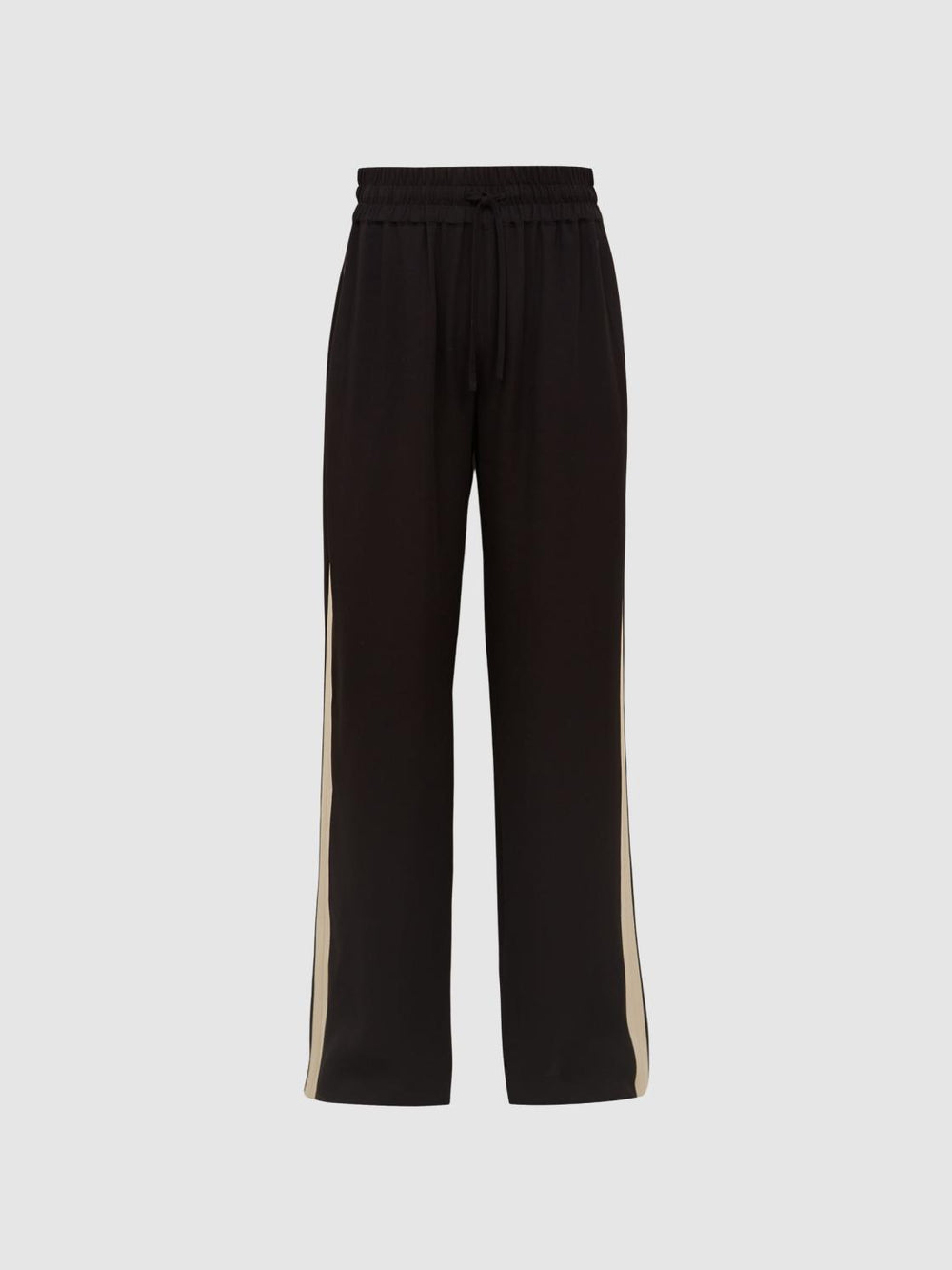 Reiss Trousers | Aria Wide Leg Stripe Trousers Black - Women