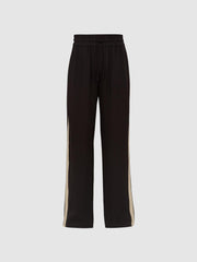 Reiss Trousers | Aria Wide Leg Stripe Trousers Black - Women