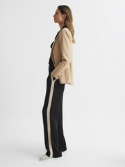 Reiss Trousers | Aria Wide Leg Stripe Trousers Black - Women