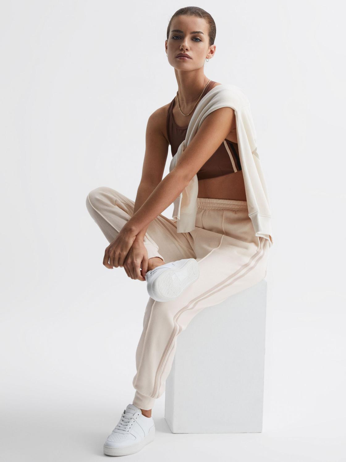 Reiss Trousers | Baja Blair The Upside Side Stripe Joggers Natural - Women