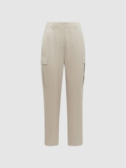 Reiss Trousers | Becca Tapered Combat Trousers Stone - Women