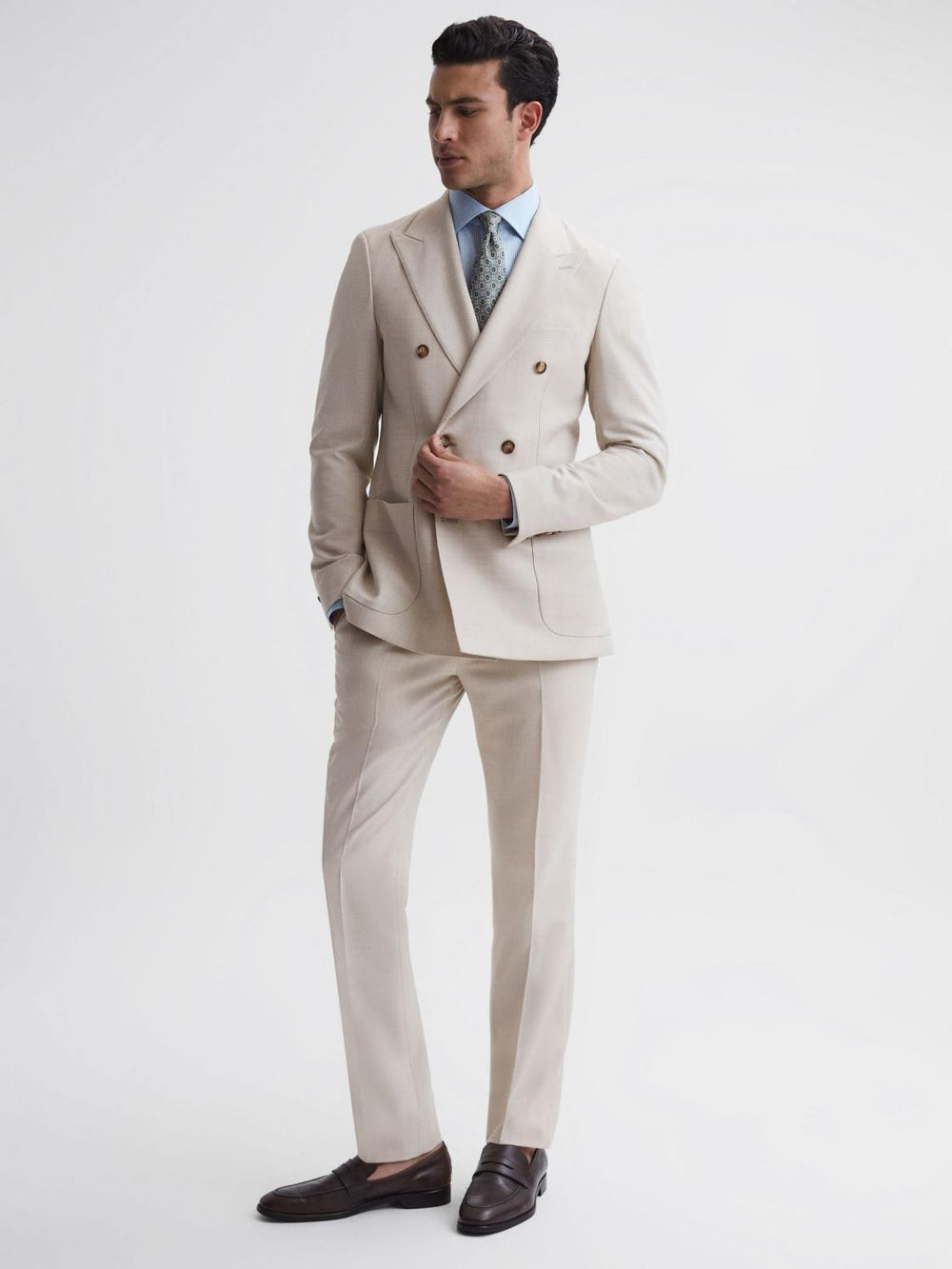 Reiss Trousers | Belmont Slim Fit Side Adjuster Trousers Stone - Men