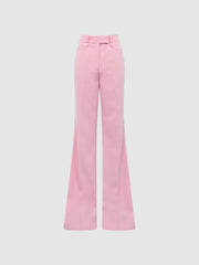 Reiss Trousers | Blair High Rise Wide Leg Trousers Pink - Women