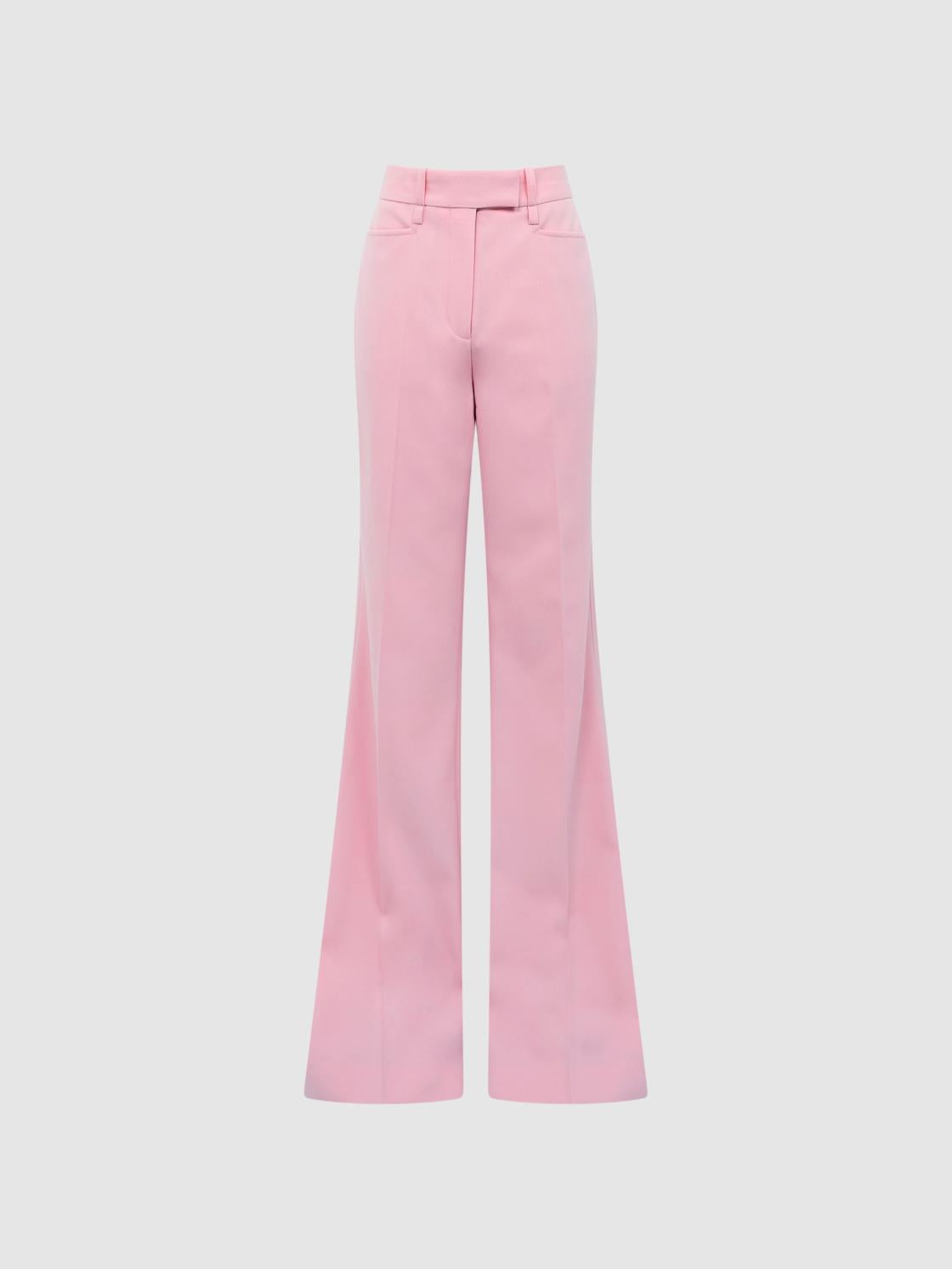 Reiss Trousers | Blair High Rise Wide Leg Trousers Pink - Women