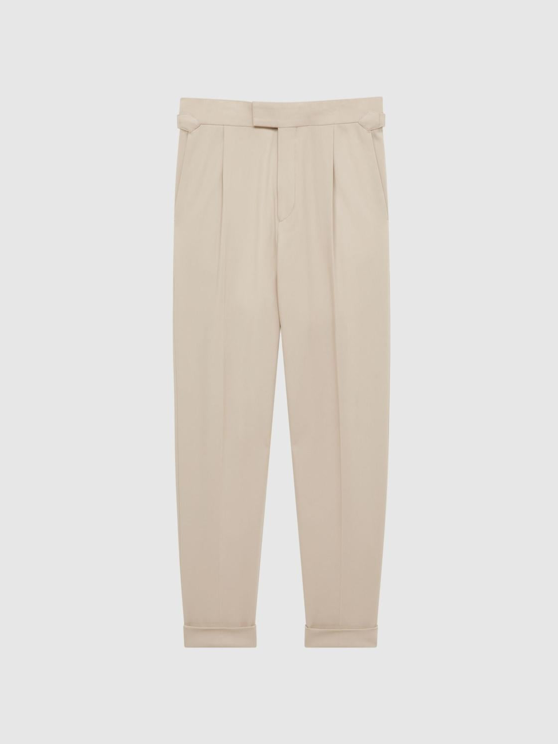 Reiss Trousers | Borough Relaxed Fit Twill Trousers Stone - Men