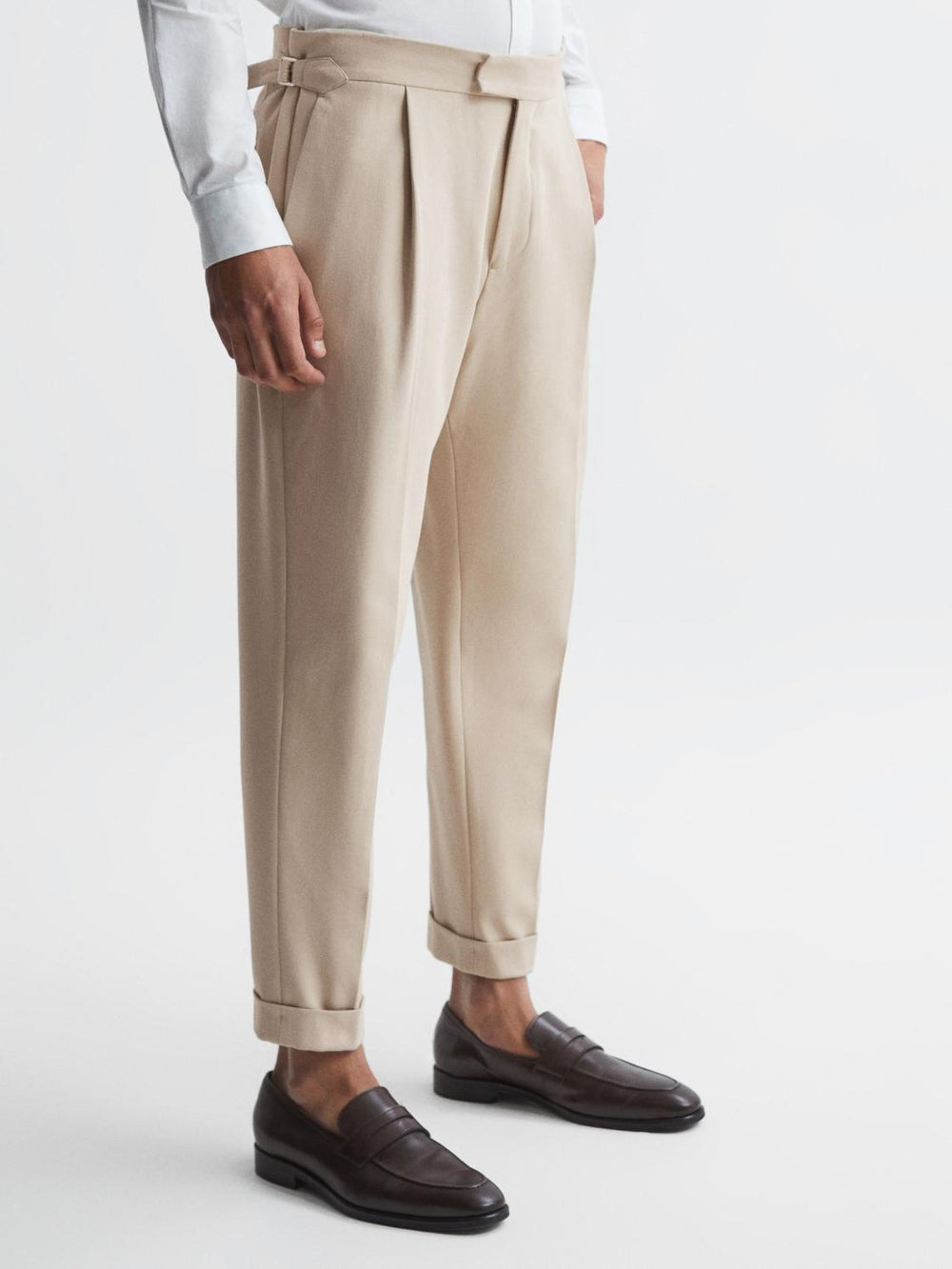 Reiss Trousers | Borough Relaxed Fit Twill Trousers Stone - Men