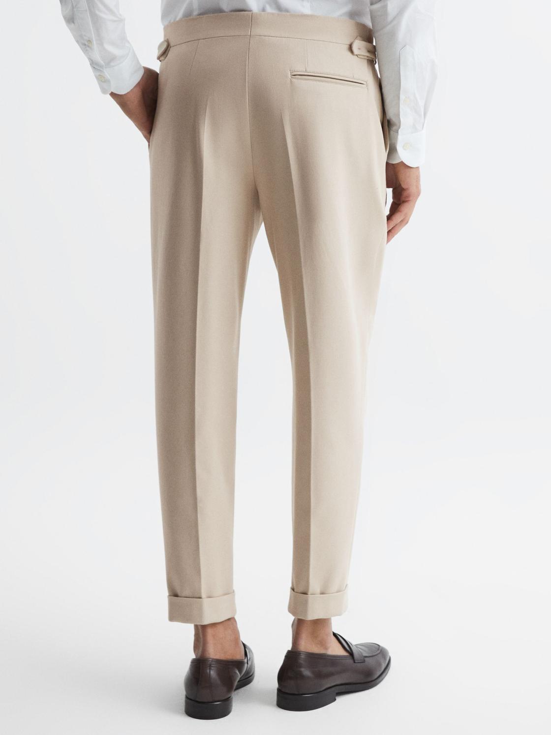 Reiss Trousers | Borough Relaxed Fit Twill Trousers Stone - Men