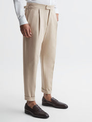 Reiss Trousers | Borough Relaxed Fit Twill Trousers Stone - Men