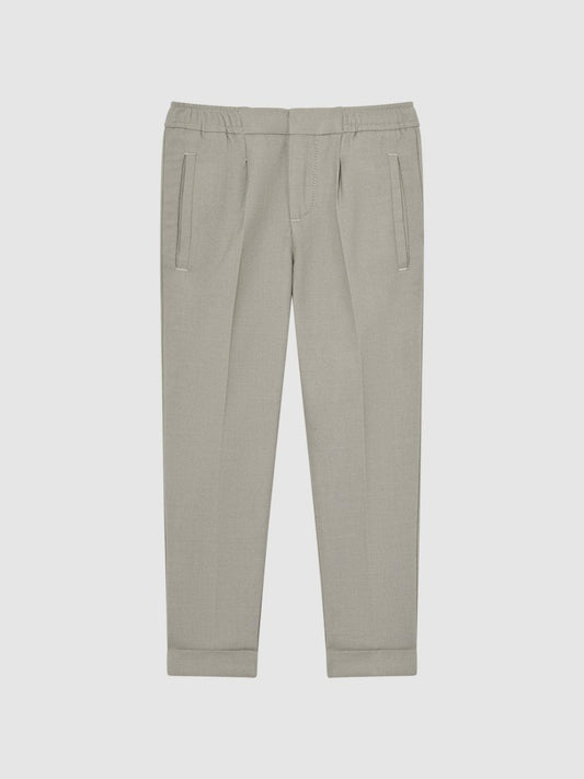 Reiss Trousers | Brighton Pleat Front Relaxed Trousers Taupe - Children