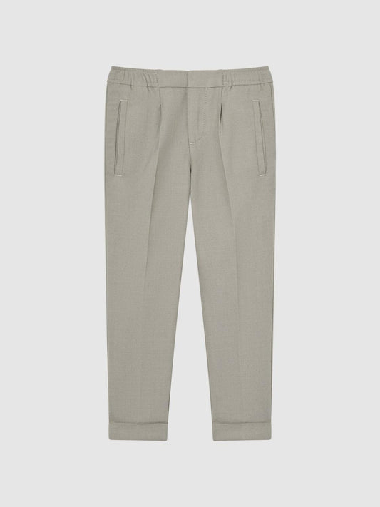 Reiss Trousers | Brighton Pleat Front Relaxed Trousers Taupe - Children