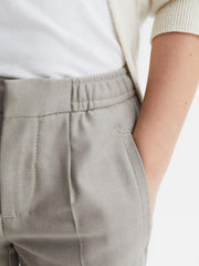 Reiss Trousers | Brighton Pleat Front Relaxed Trousers Taupe - Children