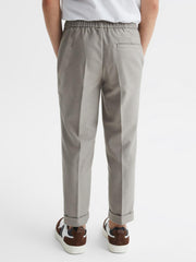 Reiss Trousers | Brighton Pleat Front Relaxed Trousers Taupe - Children