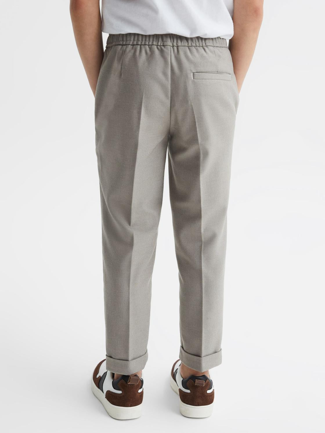 Reiss Trousers | Brighton Pleat Front Relaxed Trousers Taupe - Children