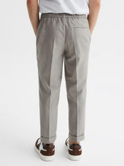 Reiss Trousers | Brighton Pleat Front Relaxed Trousers Taupe - Children