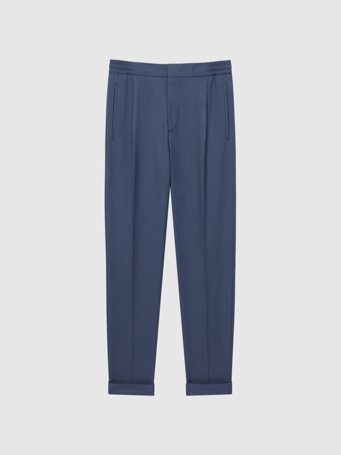 Reiss Trousers | Brighton Pleat Front Trousers Airforce Blue - Men