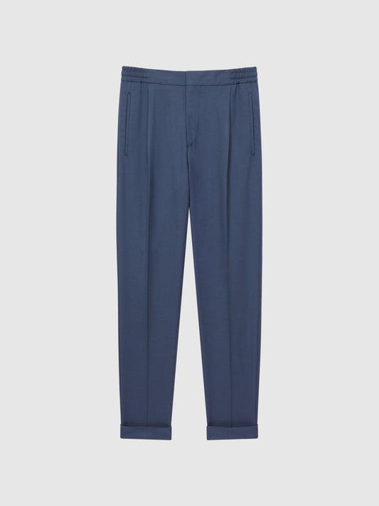 Reiss Trousers | Brighton Pleat Front Trousers Airforce Blue - Men