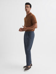 Reiss Trousers | Brighton Pleat Front Trousers Airforce Blue - Men