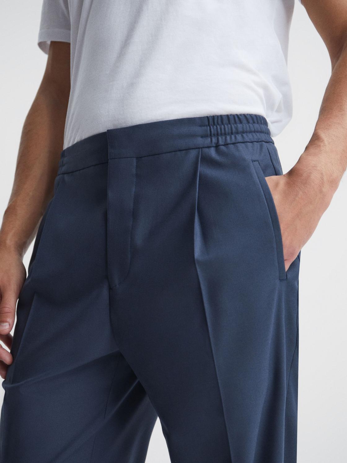 Reiss Trousers | Brighton Pleat Front Trousers Airforce Blue - Men