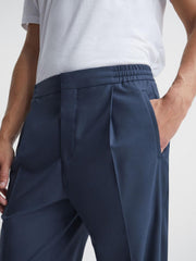 Reiss Trousers | Brighton Pleat Front Trousers Airforce Blue - Men