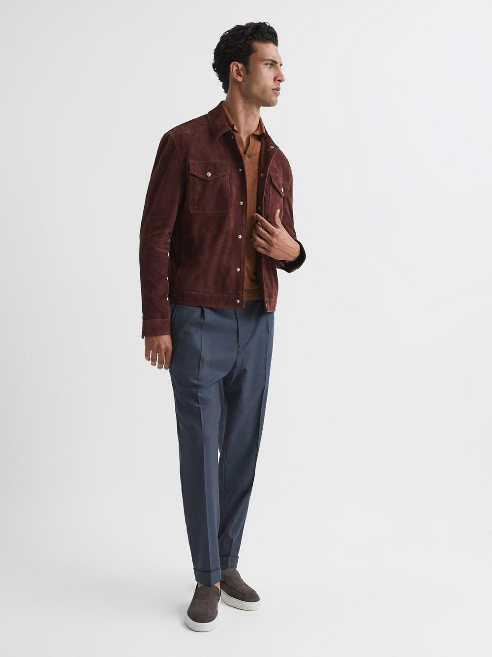 Reiss Trousers | Brighton Pleat Front Trousers Airforce Blue - Men