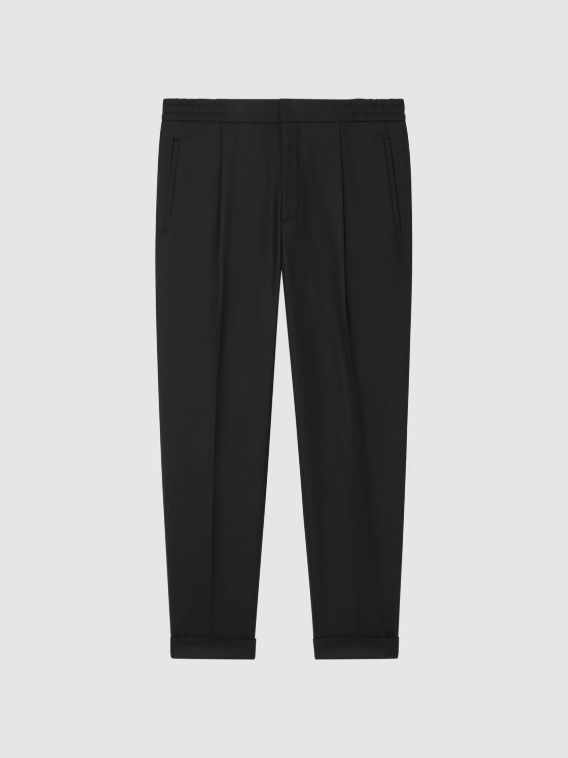 Reiss Trousers | Brighton Pleat Front Trousers Black - Men