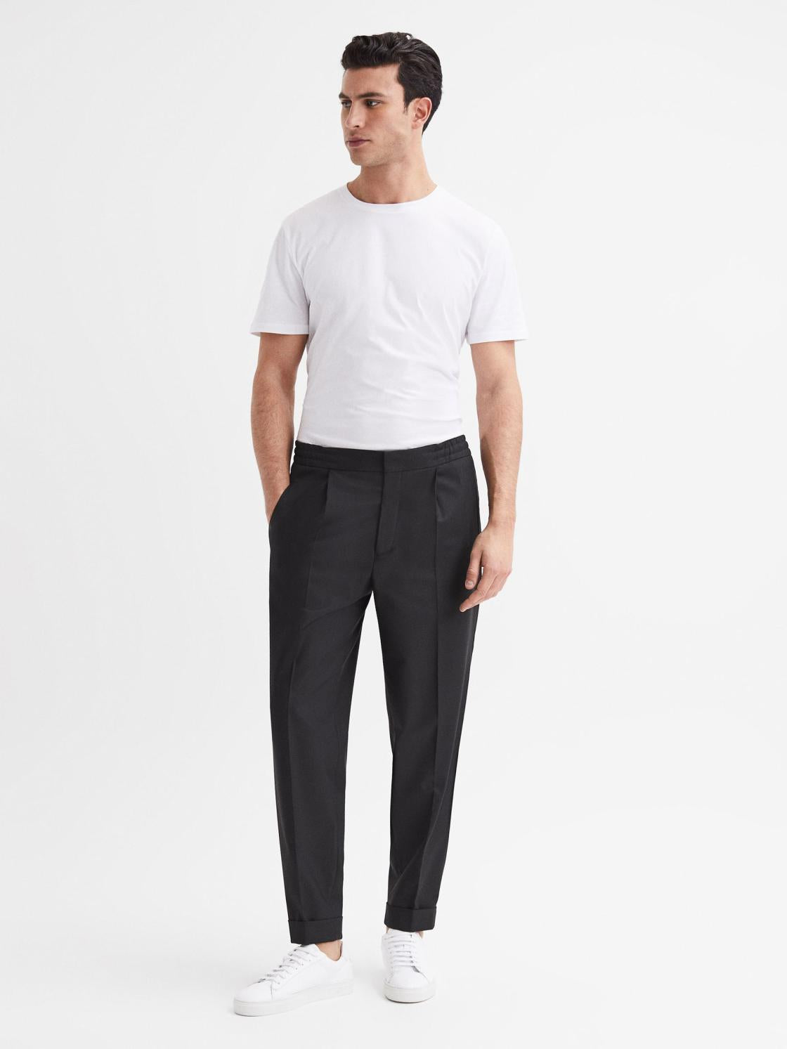 Reiss Trousers | Brighton Pleat Front Trousers Black - Men