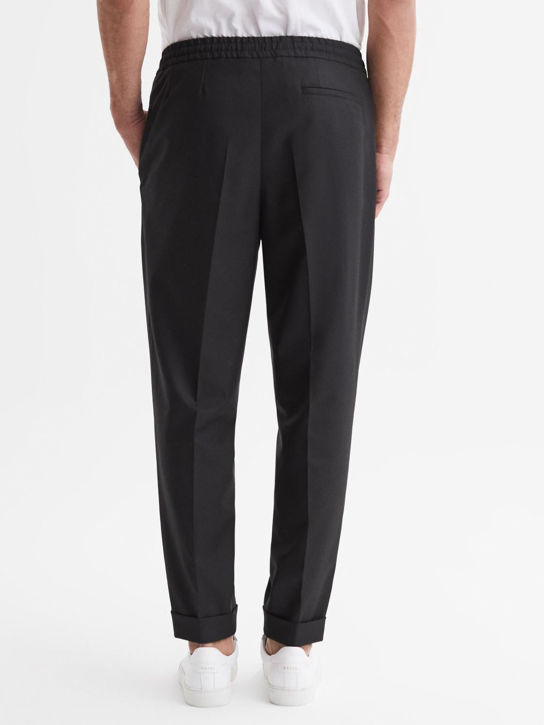 Reiss Trousers | Brighton Pleat Front Trousers Black - Men