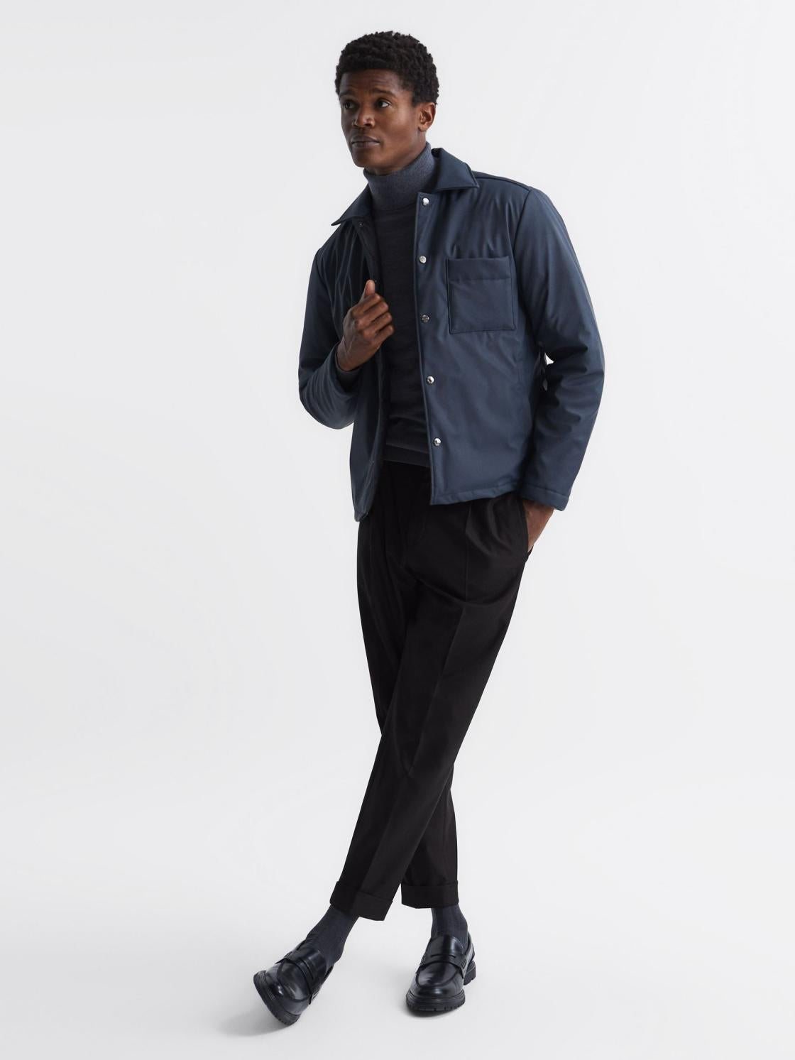 Reiss Trousers | Brighton Pleat Front Trousers Black - Men