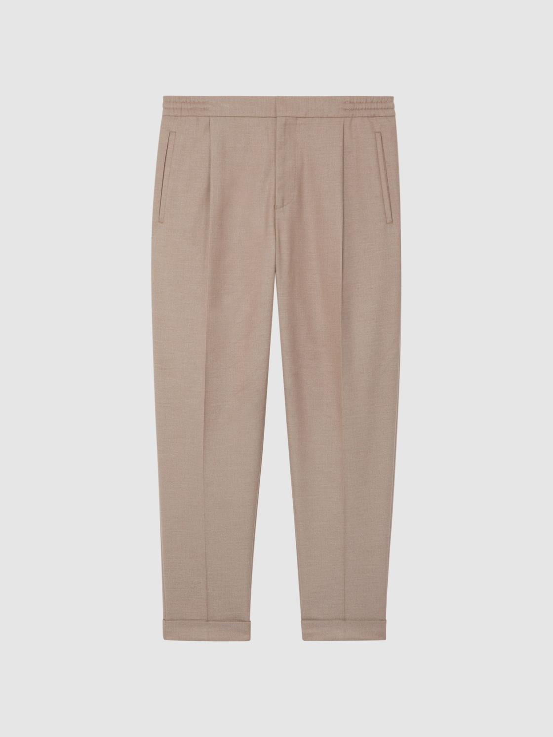 Reiss Trousers | Brighton Pleat Front Trousers Fawn - Men