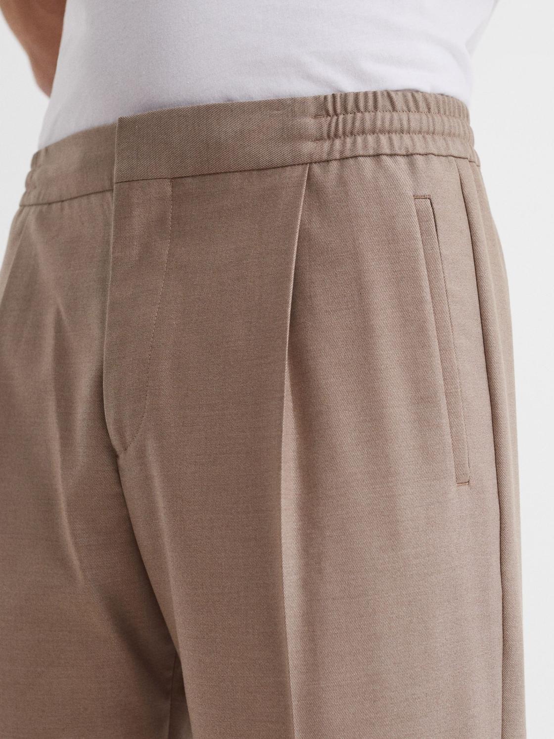 Reiss Trousers | Brighton Pleat Front Trousers Fawn - Men