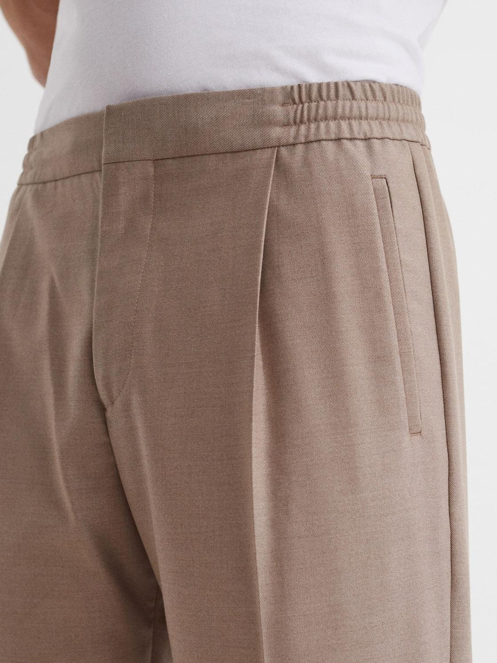 Reiss Trousers | Brighton Pleat Front Trousers Fawn - Men