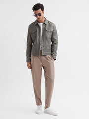 Reiss Trousers | Brighton Pleat Front Trousers Fawn - Men