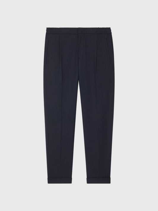 Reiss Trousers | Brighton Pleat Front Trousers Navy - Men