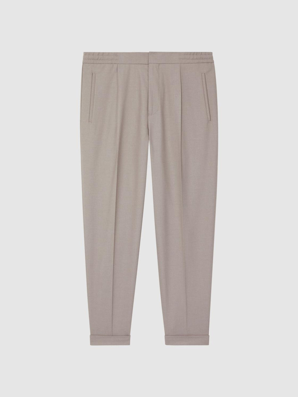 Reiss Trousers | Brighton Pleat Front Trousers Oatmeal Melange - Men