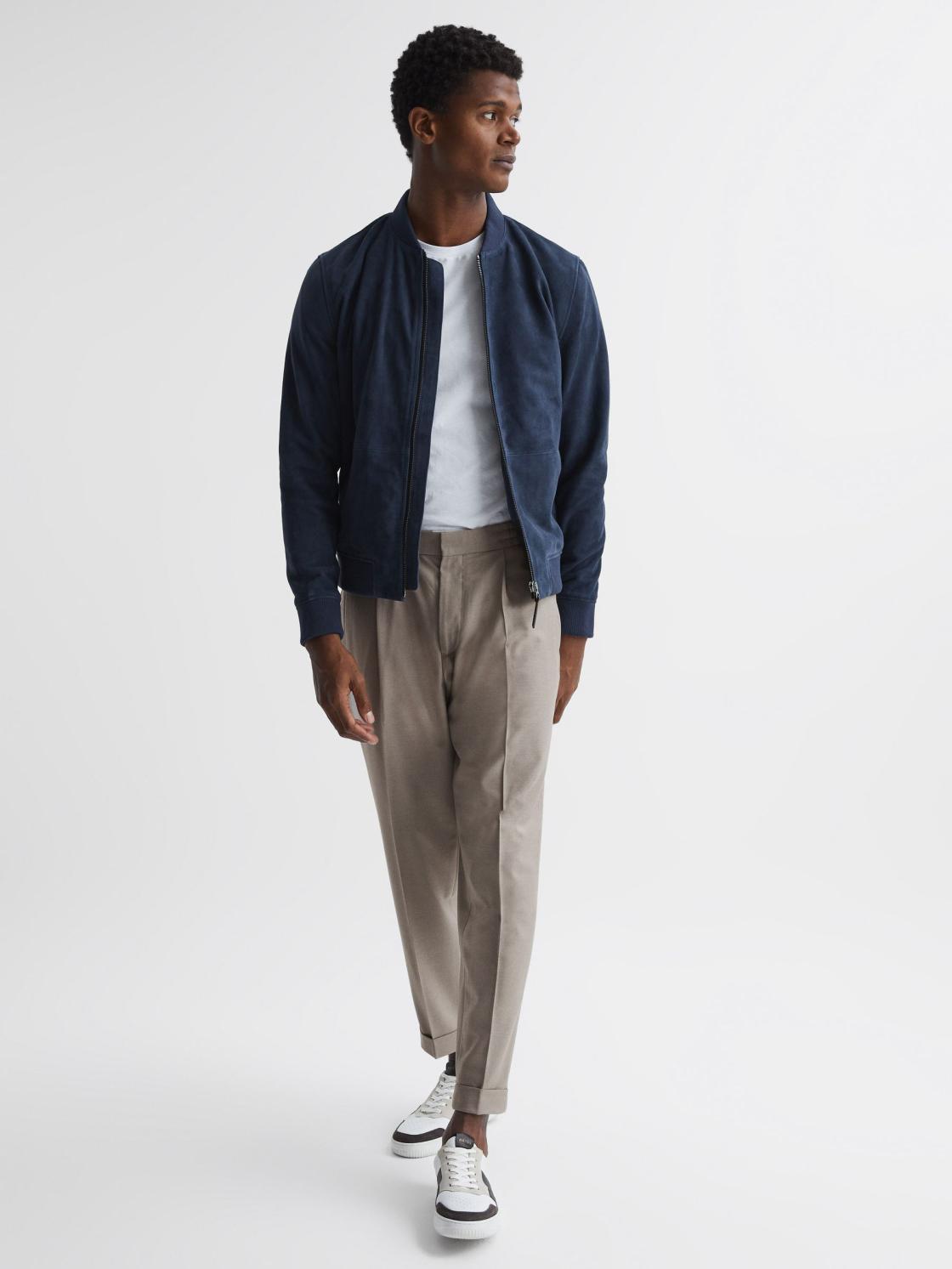 Reiss Trousers | Brighton Pleat Front Trousers Oatmeal Melange - Men