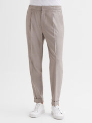 Reiss Trousers | Brighton Pleat Front Trousers Oatmeal Melange - Men