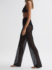 Reiss Trousers | Calvin Klein Underwear Knitted High Rise Trousers Black - Women