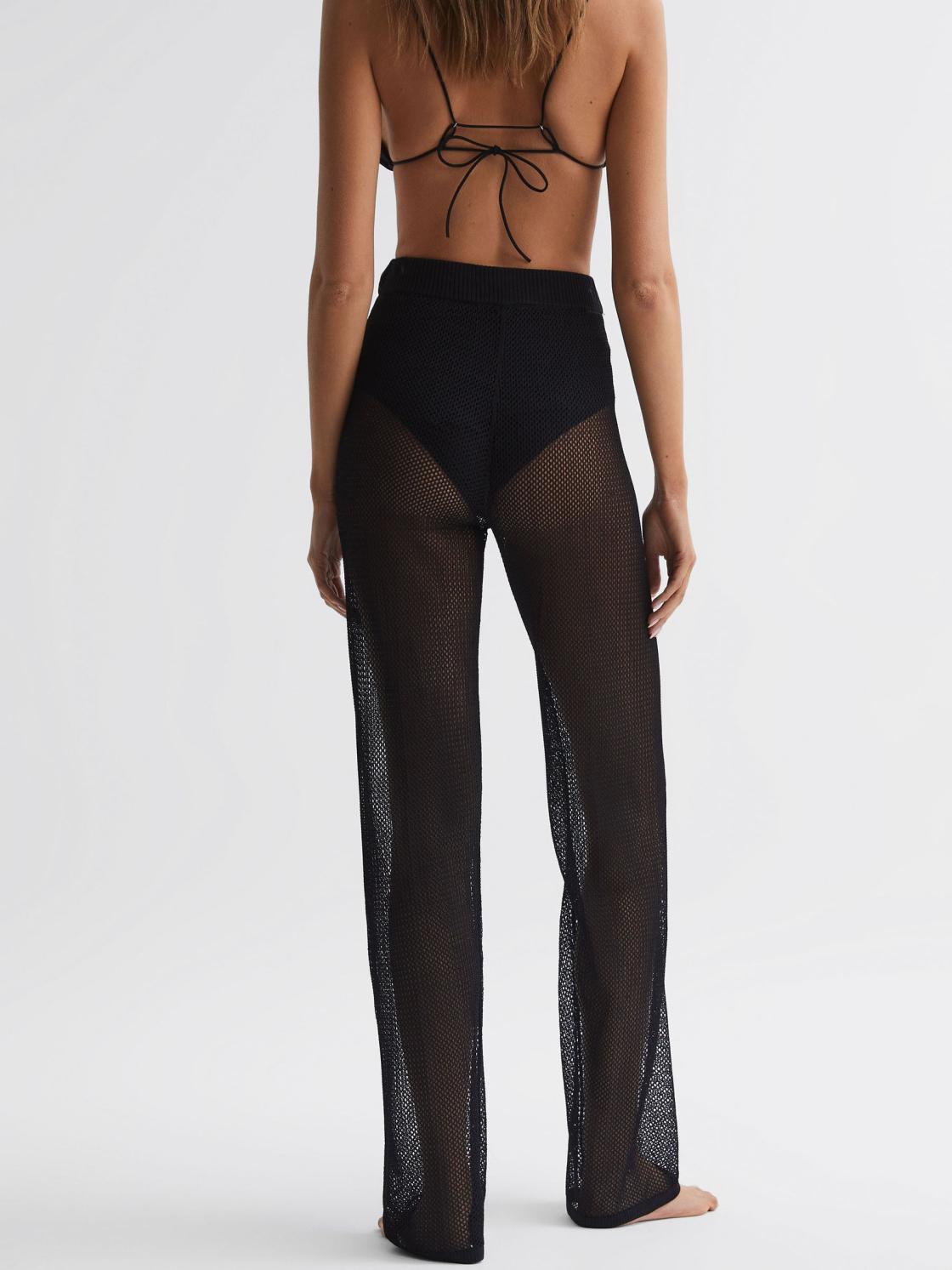 Reiss Trousers | Calvin Klein Underwear Knitted High Rise Trousers Black - Women