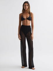 Reiss Trousers | Calvin Klein Underwear Knitted High Rise Trousers Black - Women