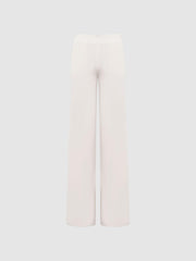 Reiss Trousers | Carlie Mid Rise Wide Leg Trousers Cream - Women