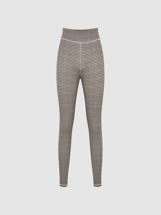 Reiss Trousers | Check The Upside Checked Leggings Black - Women