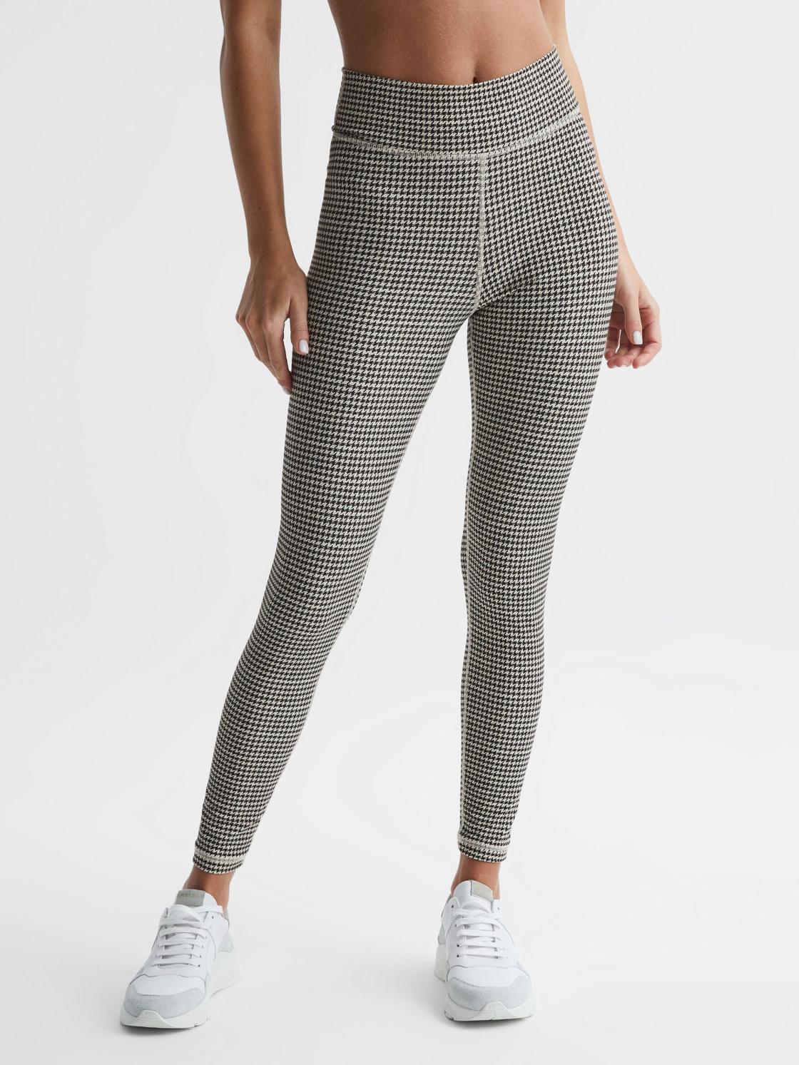 Reiss Trousers | Check The Upside Checked Leggings Black - Women