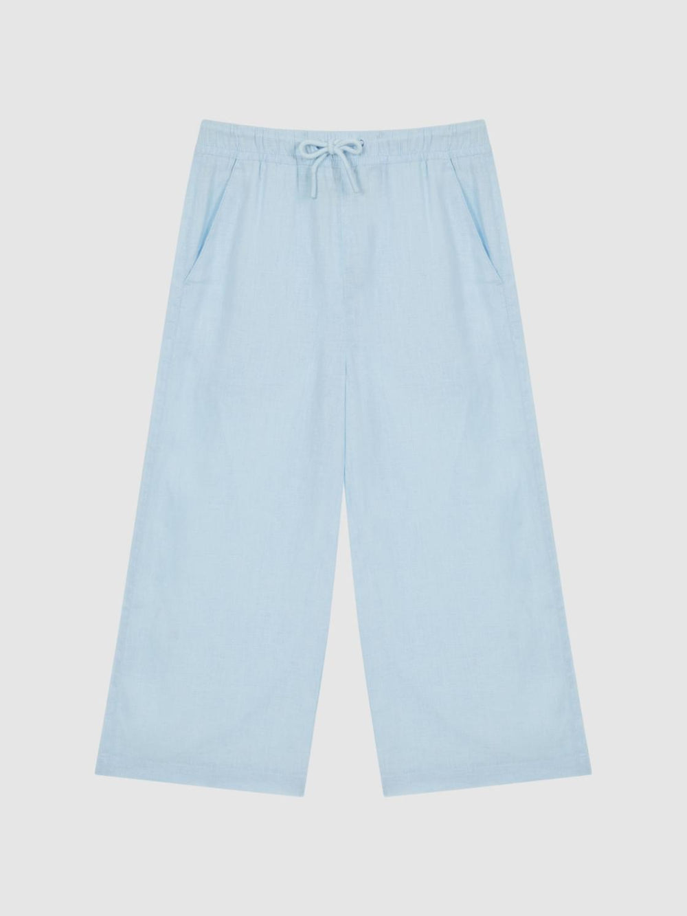 Reiss Trousers | Cleo Linen Drawstring Trousers Ice Blue - Children