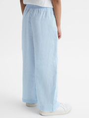 Reiss Trousers | Cleo Linen Drawstring Trousers Ice Blue - Children