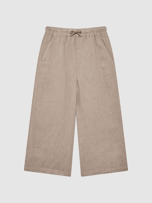 Reiss Trousers | Cleo Linen Drawstring Trousers Mink - Children