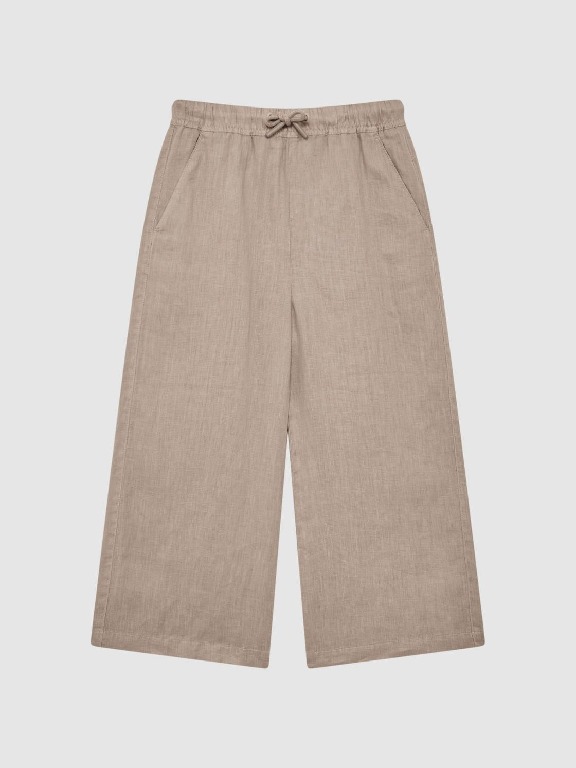 Reiss Trousers | Cleo Linen Drawstring Trousers Mink - Children
