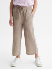 Reiss Trousers | Cleo Linen Drawstring Trousers Mink - Children