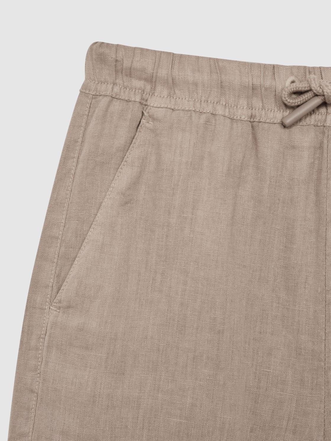 Reiss Trousers | Cleo Linen Drawstring Trousers Mink - Children